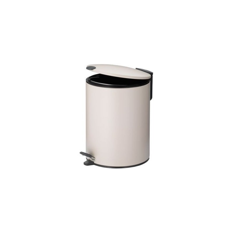 KELA Poubelle 5l mats 27cm métal beige