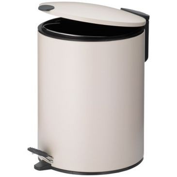 KELA Poubelle 5l mats 27cm métal beige