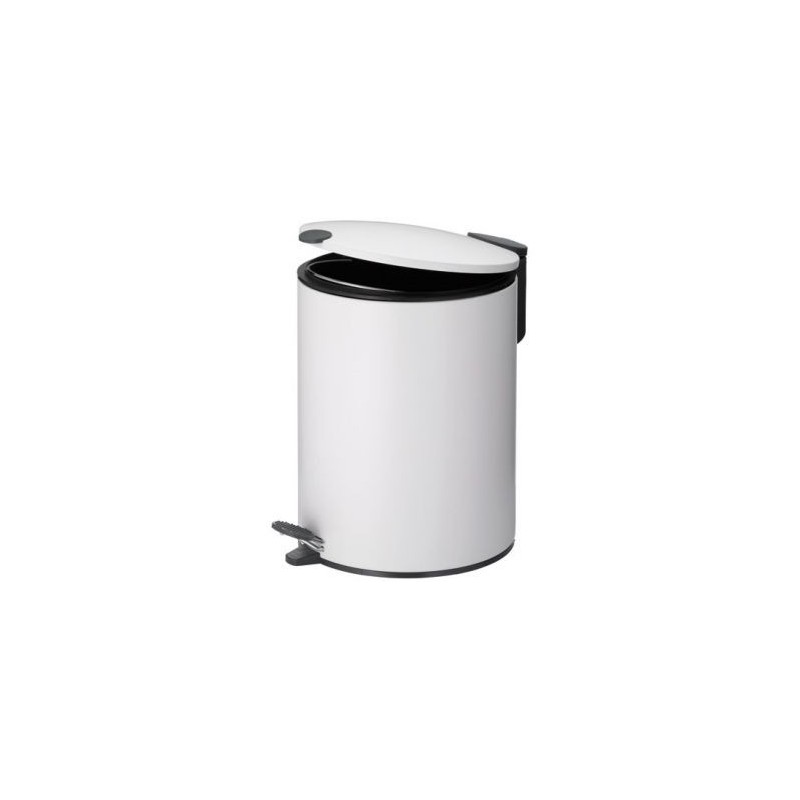 KELA Poubelle 5l mats 27cm métal blanc