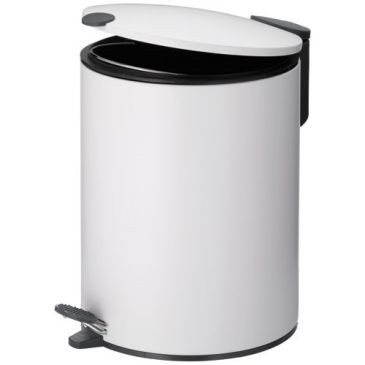 KELA Poubelle 5l mats 27cm métal blanc