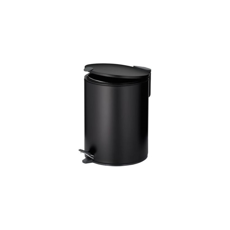 KELA Poubelle 5l mats 27cm métal noir
