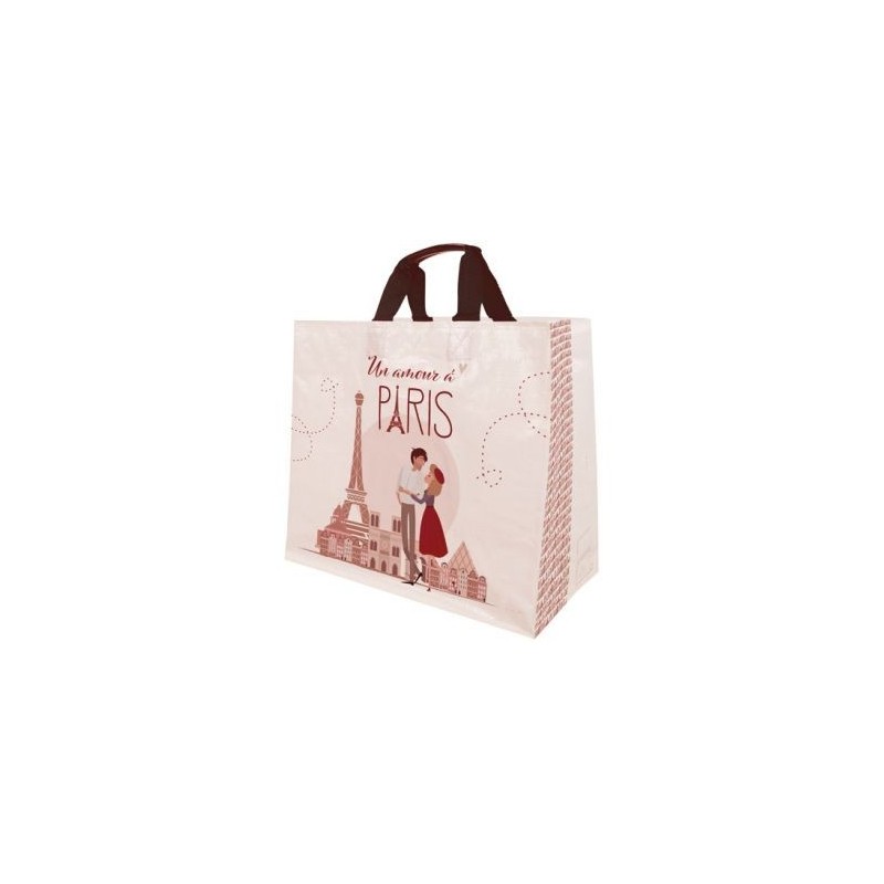 FranceBricoDeco Sac cabas tisse amour paris 33l 43x20x38cm