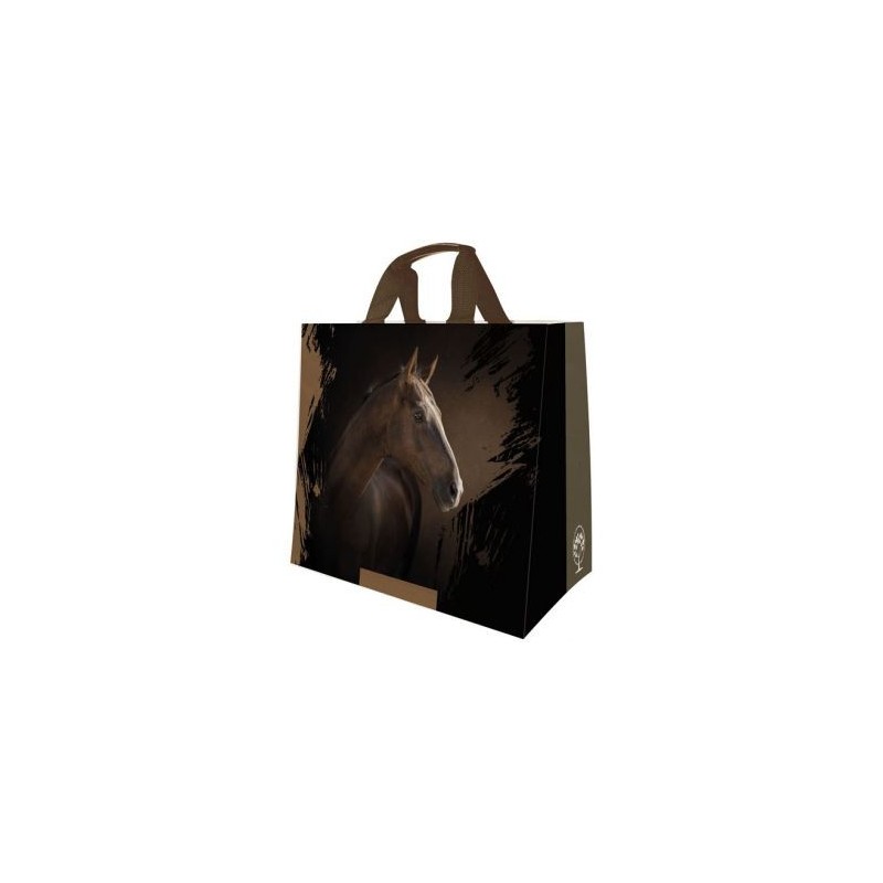 SPHERE Sac cabas polypro tisse chevaux 33l dim.43+20x38cm