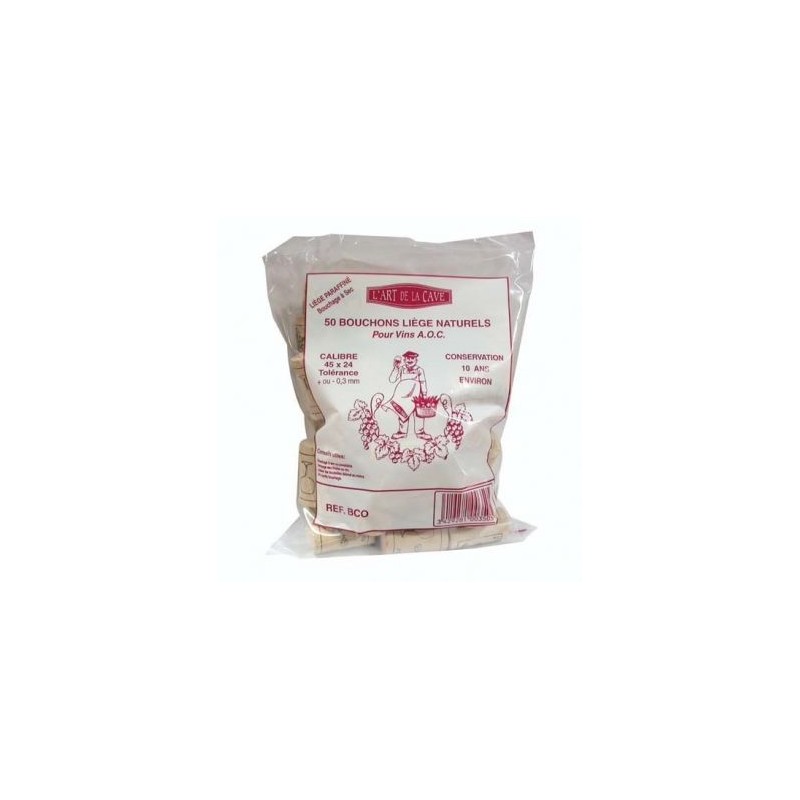 BOUCHONNERIE JOCONDIENNE Bouchon cylin.45x24 10an.paraf.sac50 colamaté