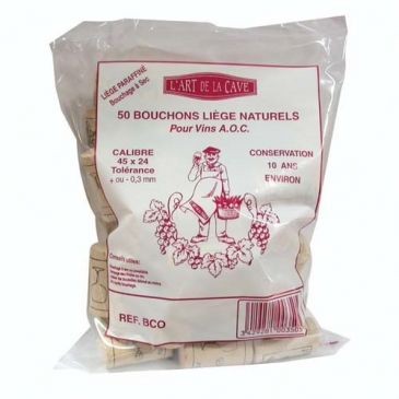 BOUCHONNERIE JOCONDIENNE Bouchon cylin.45x24 10an.paraf.sac50 colamaté
