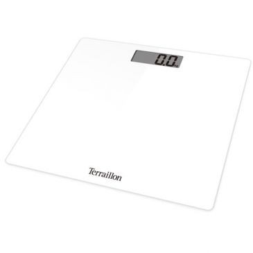 TERRAILLON Pèse personne électronique plateau verre blanc