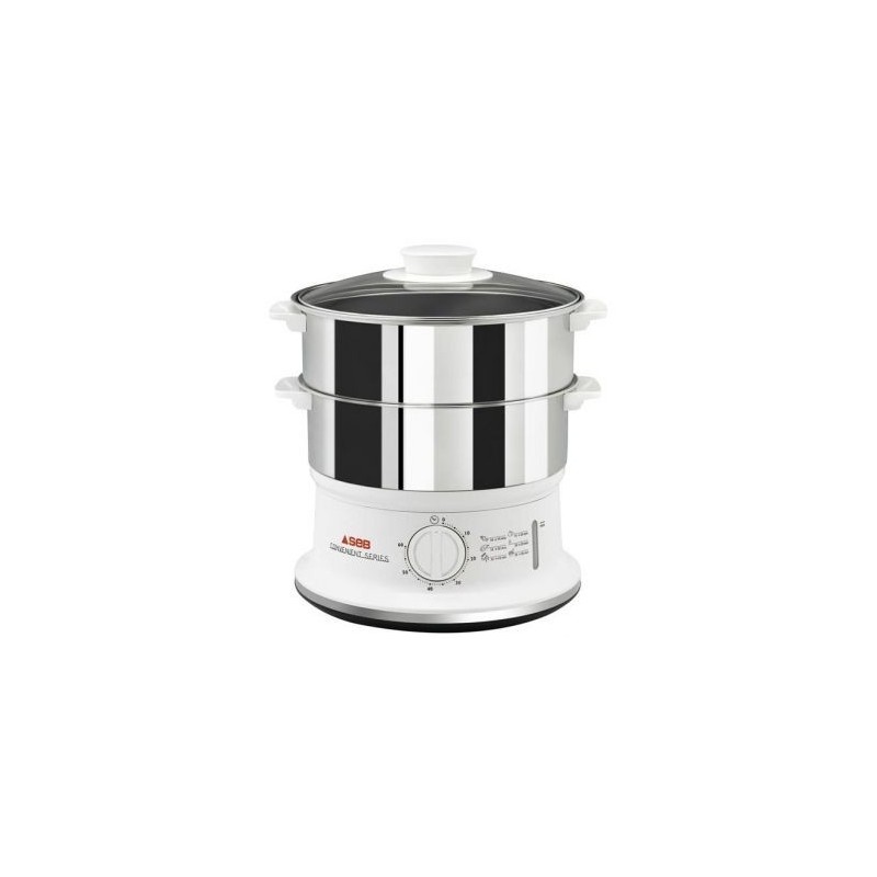 SEB Cuiseur vapeur électrique Convenient 2 bols inox