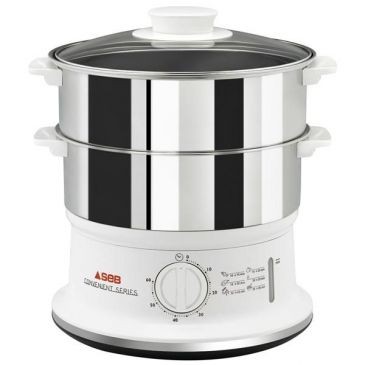 SEB Cuiseur vapeur électrique Convenient 2 bols inox