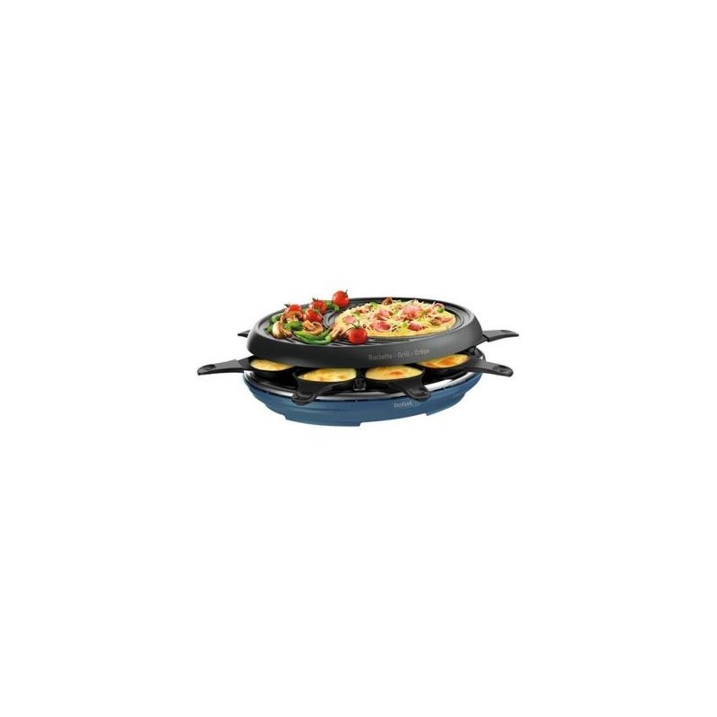 TEFAL Raclette 8 personnes Colormania grill crêpière bleu acier