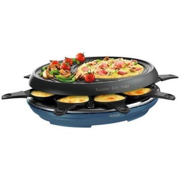 TEFAL Raclette 8 personnes Colormania grill crêpière bleu acier