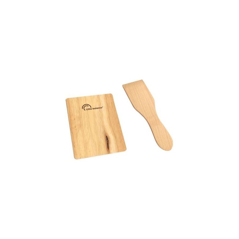 LITTLE BALANCE SAS Set 4 spatules bois et 4 plaques