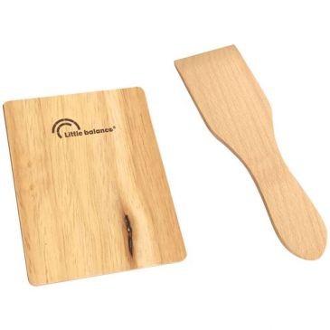 LITTLE BALANCE SAS Set 4 spatules bois et 4 plaques