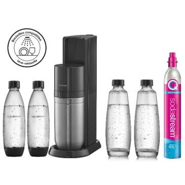 SODASTREAM Machine a gazéifier duo noir pack 4 bouteilles