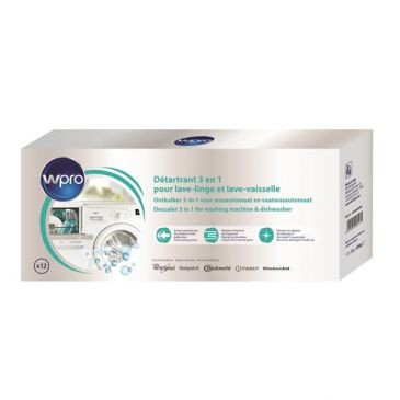 WPRO Détartrant 3 en 1 pour lavelinge et lavevaisselle 12 sachets
