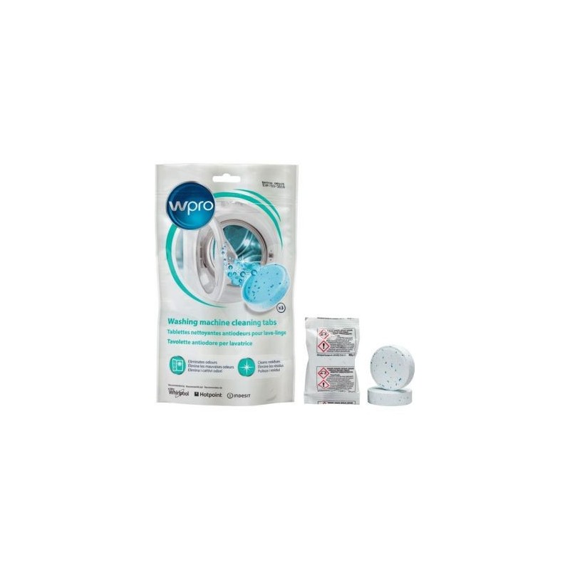 WPRO Tablette nettoyante antiodeurs lave linge x3