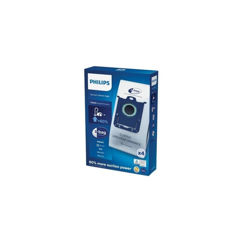 PHILIPS FRANCE - PEM Lot de 4 sacs S'bag standards pour aspirateur