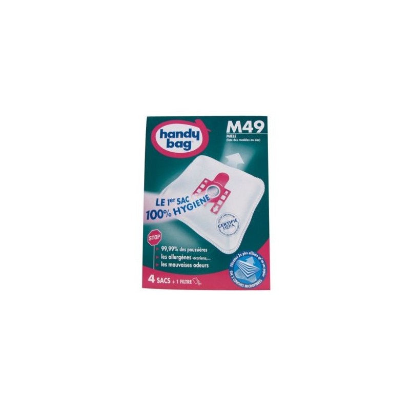ASPIFILTER Sac aspirateur handy bag non tissé x4 miele m49