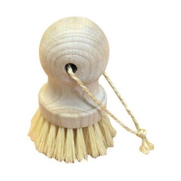 Domergue Brosse à légumes boule bois brut tampico + ficelle sisal