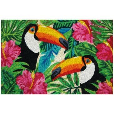 IDMAT Tapis coco blanchi toucans / pvc 40x60 cm