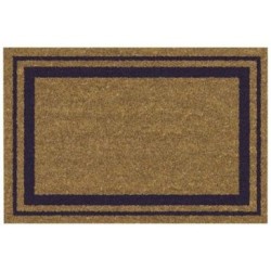 Tapis coco naturel sur pvc 40x60cm ep. 15 mm bord bleu