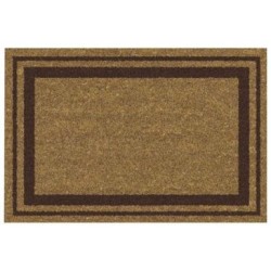 Tapis coco naturel 40x60cm épaisseur 15 mm bord marron
