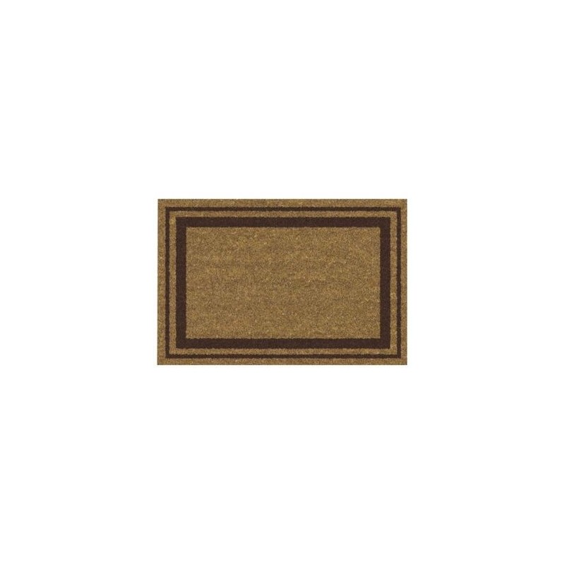 IDMAT Tapis coco naturel 40x60cm épaisseur 15 mm bord marron