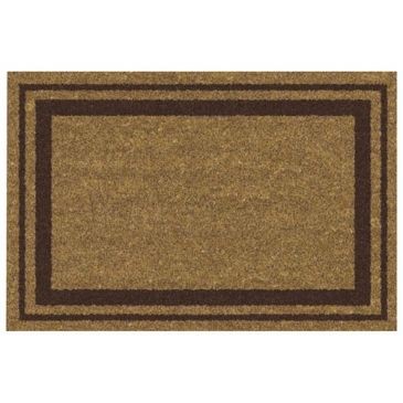 IDMAT Tapis coco naturel 40x60cm épaisseur 15 mm bord marron