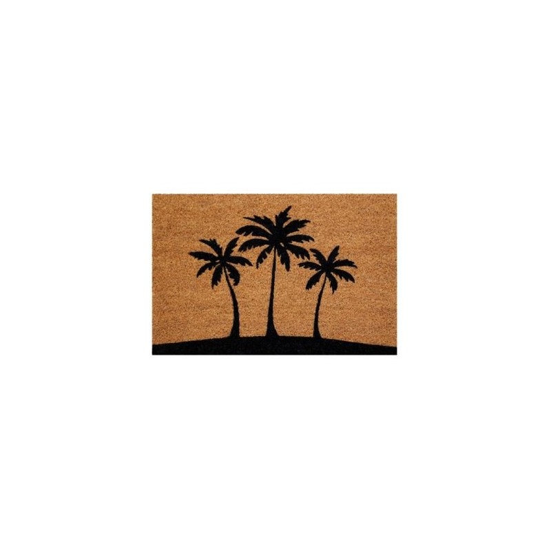 IDMAT Tapis coco naturel/pvc 40x60cm épaisseur 15 mm palmiers