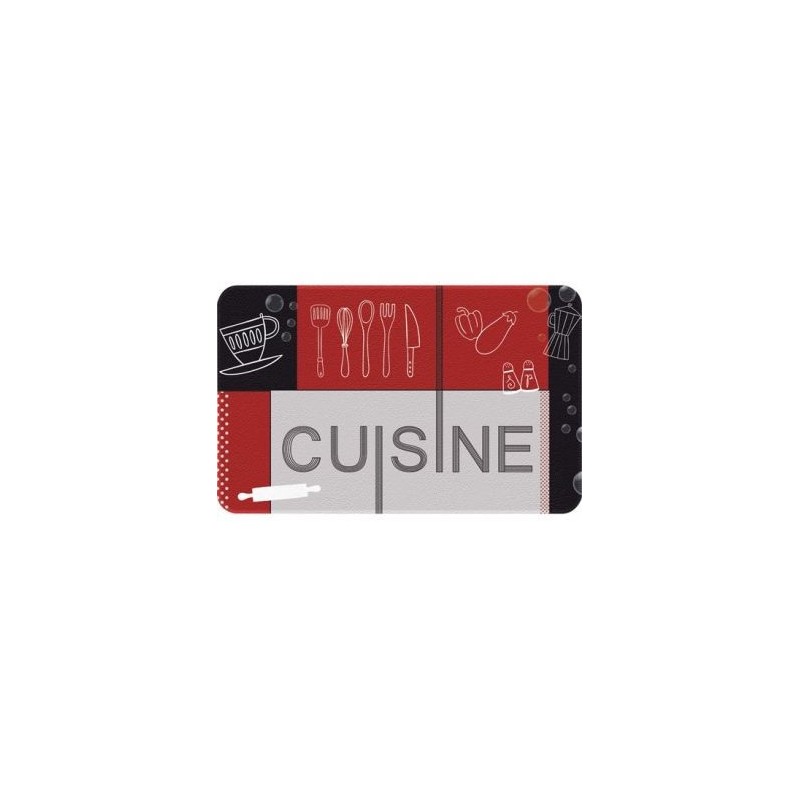 IDMAT Decor de cuisine cuisine rouge noir 50x80 cm