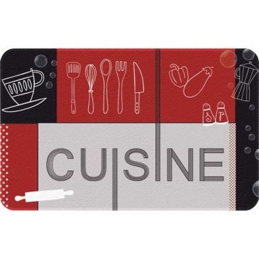 IDMAT Decor de cuisine cuisine rouge noir 50x80 cm