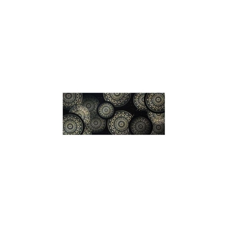 IDMAT Tapis boston 50x120cm mandala noir