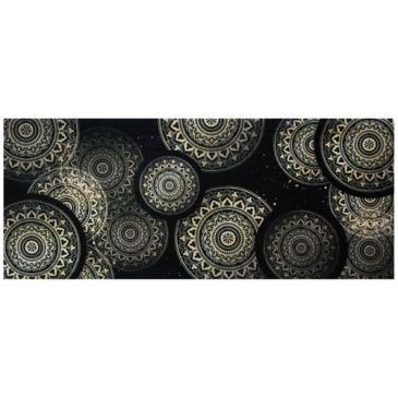 IDMAT Tapis boston 50x120cm mandala noir