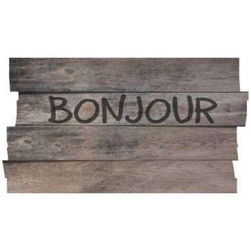 ID MAT-ID GROUP Tapis boston decoupe planche bonjour gris 40x70cm
