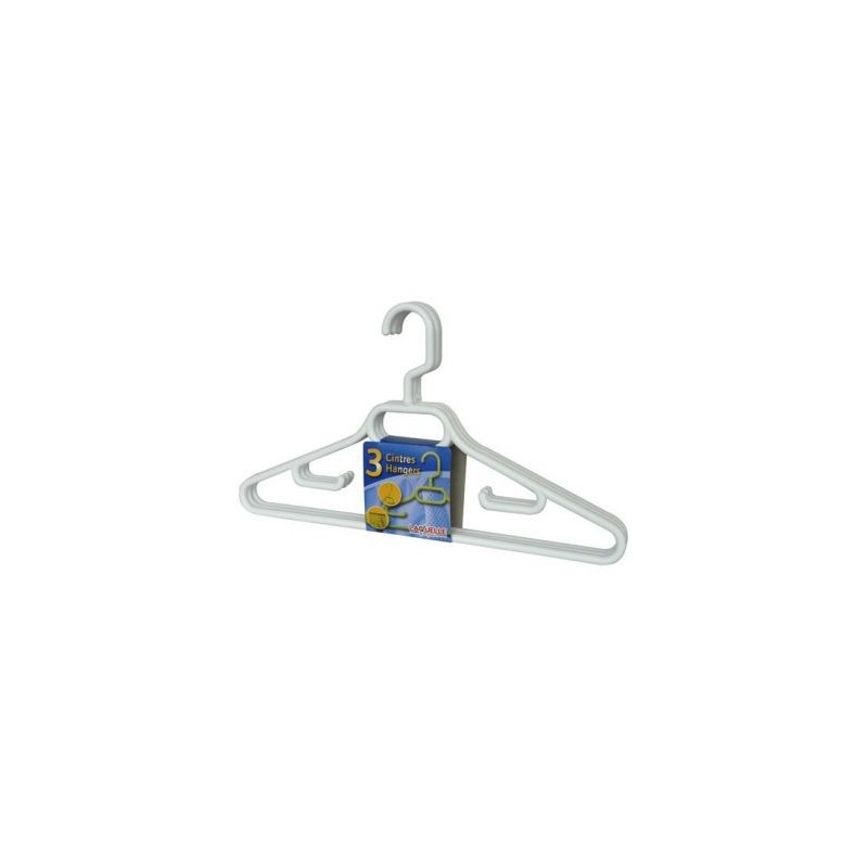 LAGUELLE Cintres x3 adulte crochet tournant plastique 43cm bleu