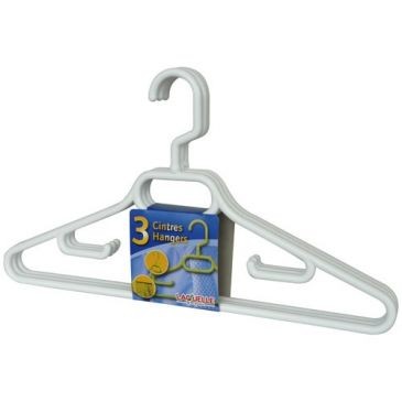 LAGUELLE Cintres x3 adulte crochet tournant plastique 43cm bleu