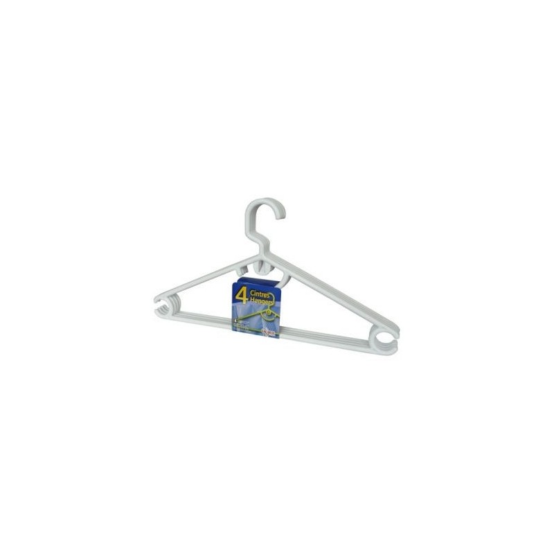 LAGUELLE Cintre adulte plastique x4 42cm gain de place