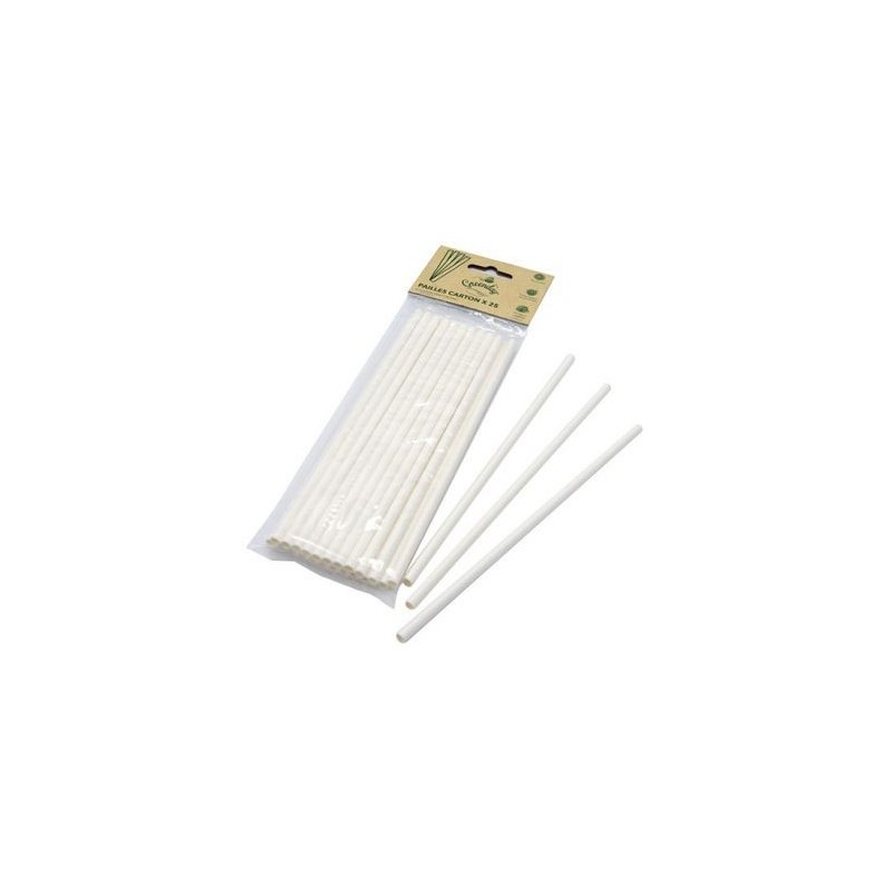J&F Paille carton blanc sachet de 25 pièces