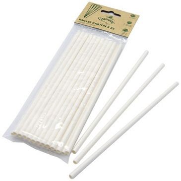 J&F Paille carton blanc sachet de 25 pièces