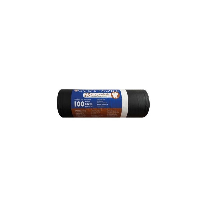 SCHWEITZER Sac poubelle 100l costaud x15