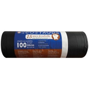 SCHWEITZER Sac poubelle 100l costaud x15