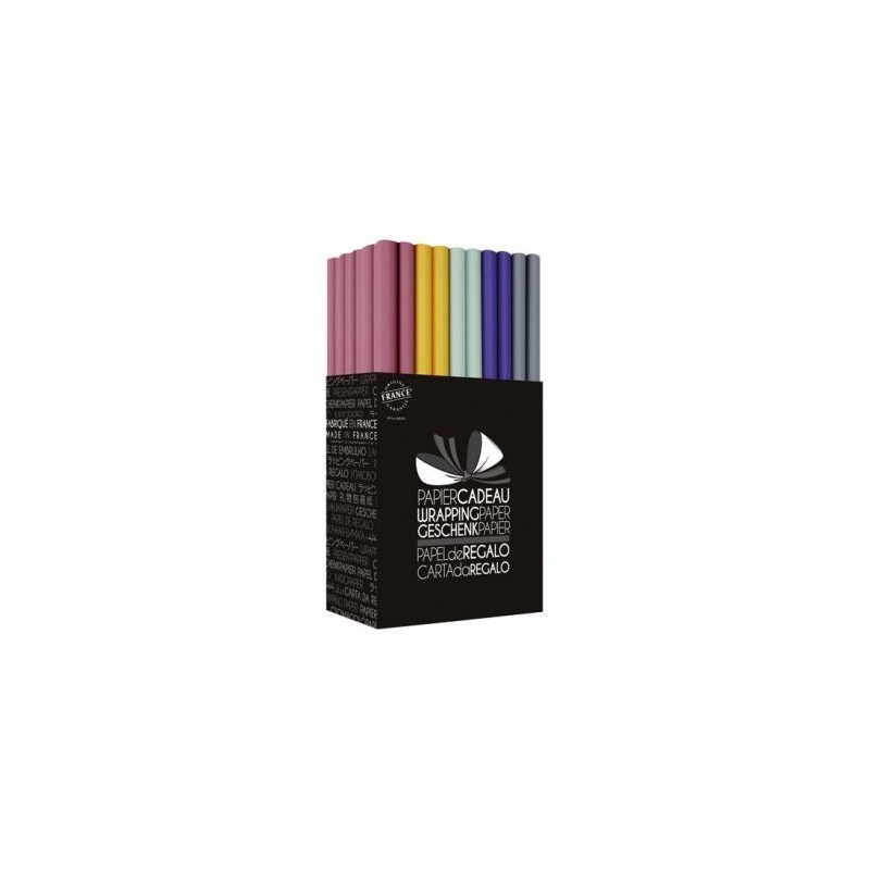 PAPETERIE DU POITOU Papier cadeau 2x0.70m box 50 rouleaux kraft couleur