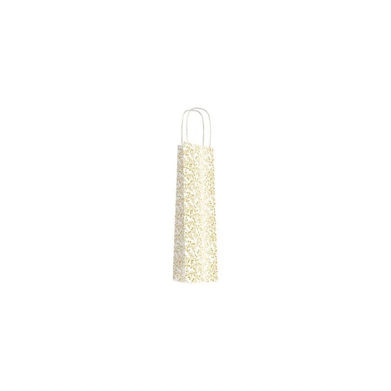 LES COULEURS DE L EM Sac cabas kraft blanc or 14 x 39cm