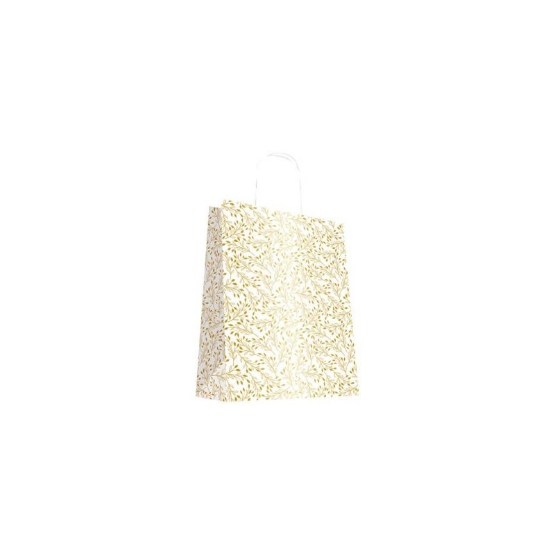 LES COULEURS DE L EM Sac cabas kraft blanc or 32x42cm