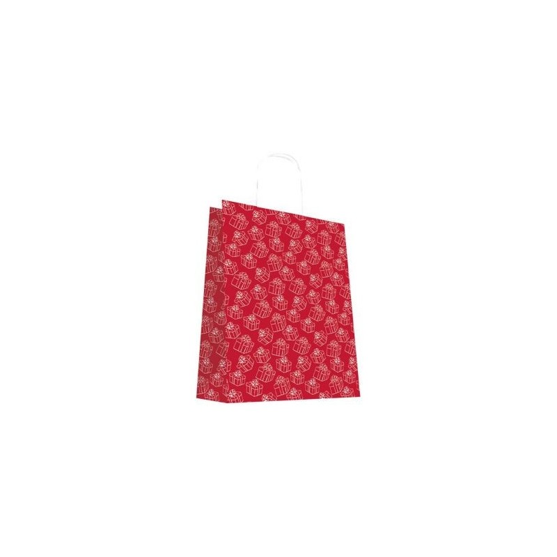 LES COULEURS DE L EM Sac cabas kraft rouge 24x32cm