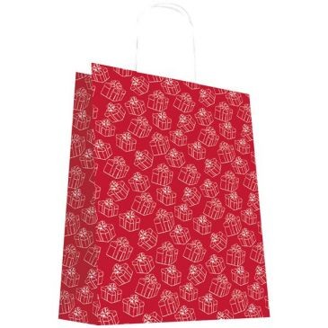 LES COULEURS DE L EM Sac cabas kraft rouge 24x32cm
