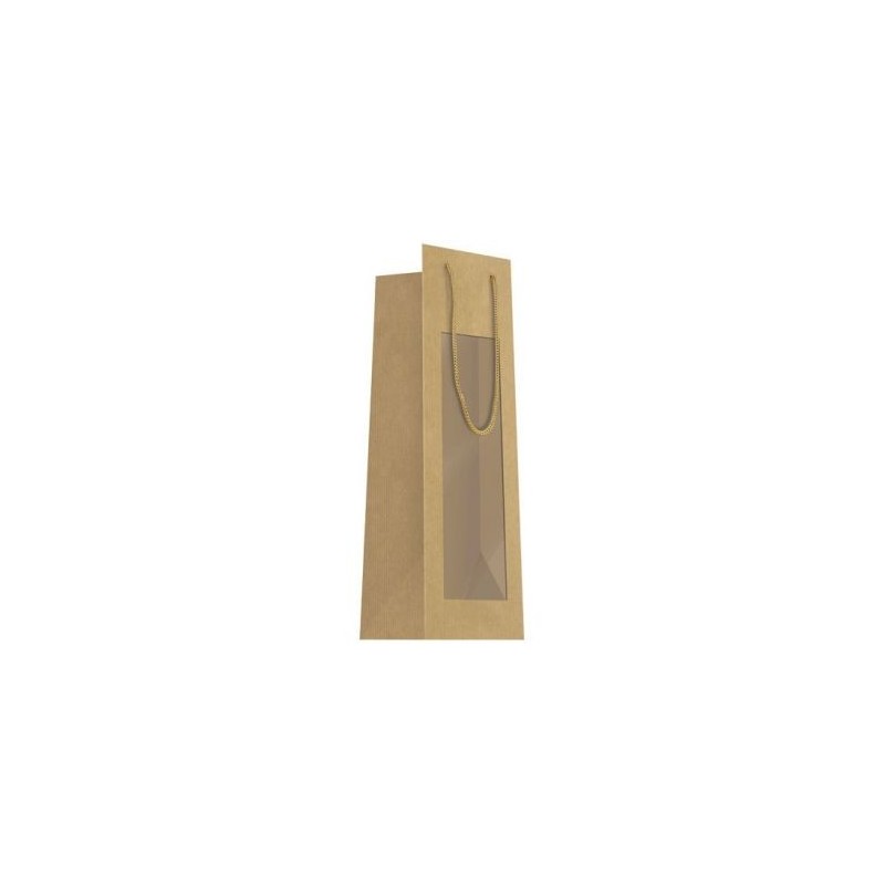 PAPETERIES DU POITOU Sac cadeau bouteille kraft+fenetre 11x39cm