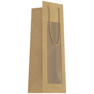 PAPETERIES DU POITOU Sac cadeau bouteille kraft+fenetre 11x39cm