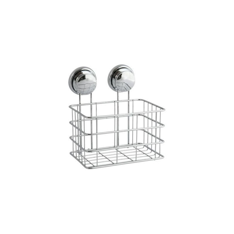 MSV Panier de douche avec ventouse chromée Milady
