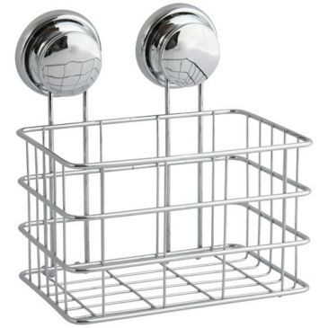 MSV Panier de douche avec ventouse chromée Milady