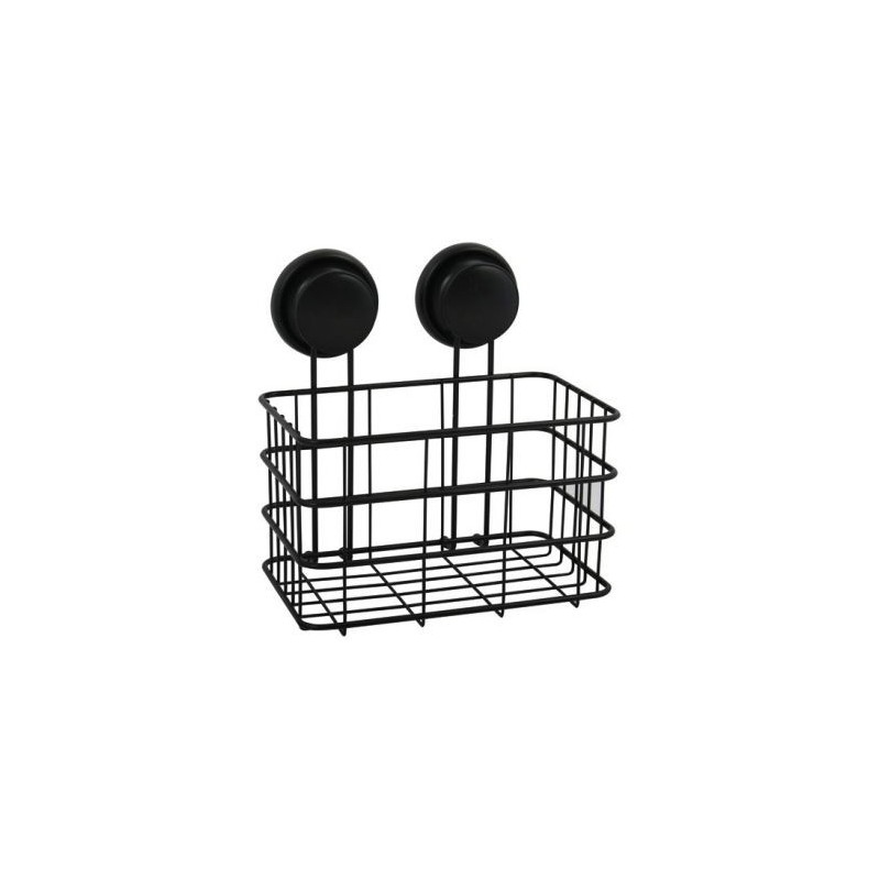MSV Panier de douche Milady avec ventouses noir